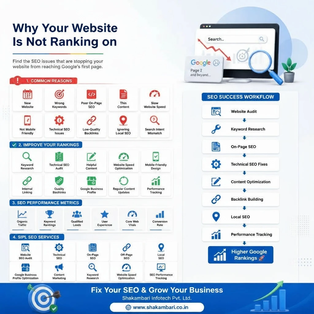 Why your website is not ranking on google infography image